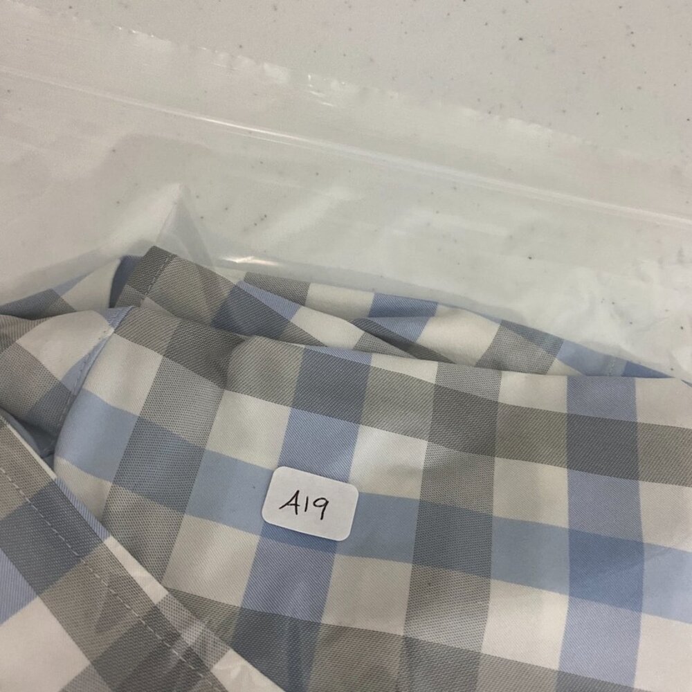 Fish Hippie Check Plaid Button Down Shirt Mens‎ Large Long Sleeve Blue Grey - Picture 8 of 8